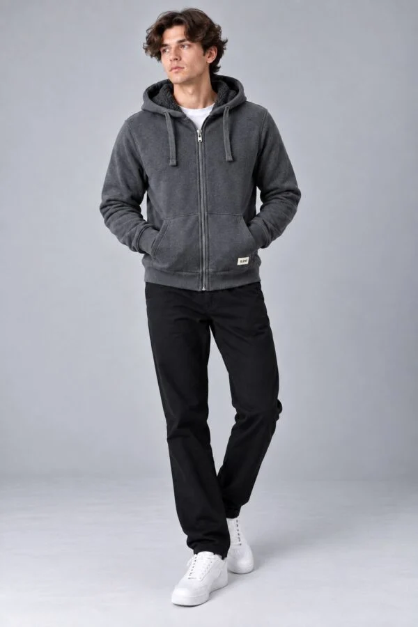 Heavyweight Fur-Lined Zip Hoodie